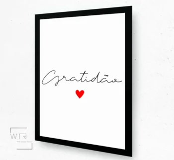 quadro decorativo gratidao coracao