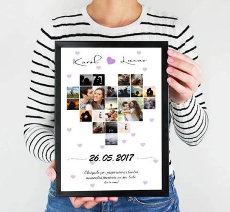 quadro casal com data e fotos