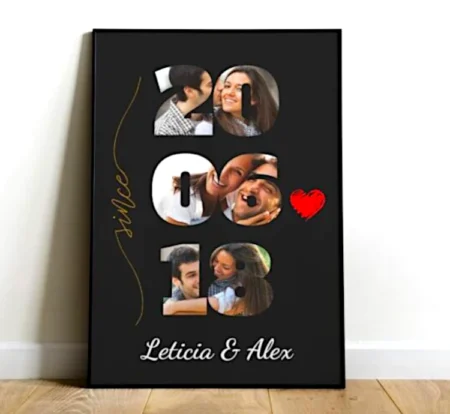 quadro casal namorados com data foto