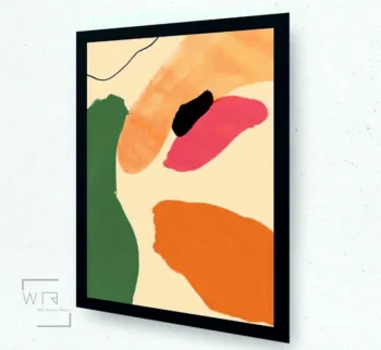 quadro abstrato verde e tons de bege