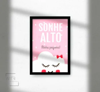 quadro decorativo para quarto de bebe menina sonhe alto