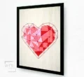 628 quadro decorativo coracao rose diamante