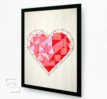 quadro decorativo coracao rose diamante