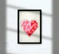 628 quadro decorativo coracao rose diamante