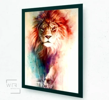 quadro leão de juda arte colorido