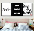 quadro familia a base de tudo personalizado com foto