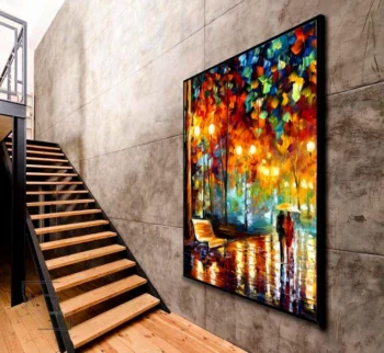 quadro grande aquarela colorida passeio parque