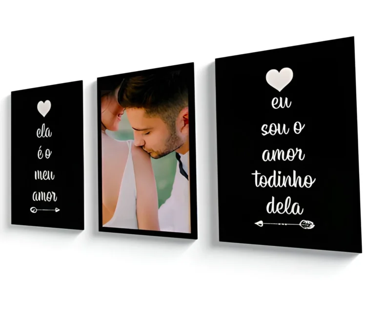 quadro personalizado casal ela é o meu amor